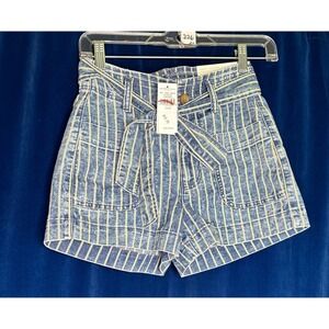 NWT American Eagle women junior teen denim short shorts with‎ belt size 00